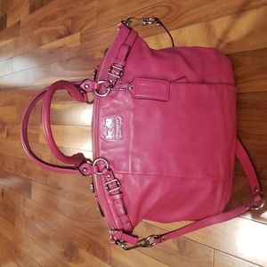 COACH Hot Pink Leather "Lindsey" Bag